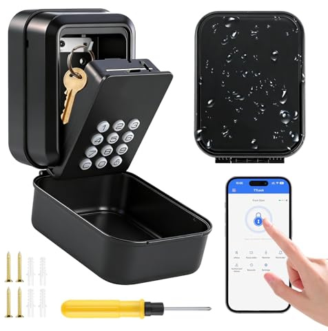 Feelhap Smart Schlüsselbox Wetterfest Unterstützt TTLock APP und PIN-Code | Bluetooth Lock Box,Schlüsseltresor mit Zahlencode Schlüsselbox Schlüsselsafe Digital Schlüsselkasten für Haus Garage Wohnung