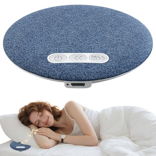 Altoparlante Bluetooth da Cuscino, Mini Cassa Bluetooth Portatile con Rumori Bianchi & Timer, Disco Sonoro da Cuscino, Audio a Conduzione Ossea per chi ha il Sonno Pesante