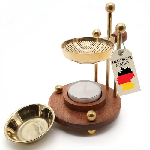 SonKo® Weihrauchbrenner Räucherstövchen mit Sieb zum Räuchern und Meditation - spirituelle Geschenke zum Räuchern von weißer Salbei, Weihrauch, Boswellia (Brenner)