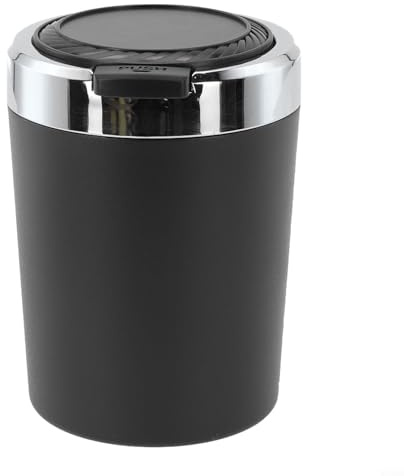 Caswynlife Car With LED Light, Aluminium Alloy Smokeless Cup Holder With Lid, Detachable Liner For Easy Cleaning, Portable Interior Accessory For Most Vehicles, Silver(Slivery)
