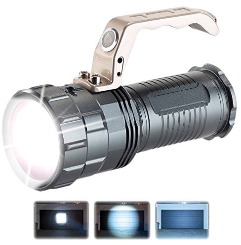 KryoLights Handscheinwerfer: Extrahelle Akku-LED-Handlampe TRC-410 CREE LED, 400lm, 10W, IP44 (Suchscheinwerfer, Taschenlampe, Arbeitsleuchte)