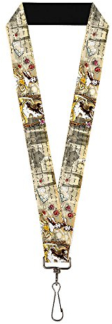 Buckle-Down Lanière – 2,5 cm – Belle Sketch Poses/Story Script Chaîne de clé, Multicolore, Taille Unique Mixte