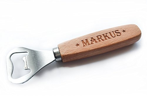 Holz Flaschenöffner individuell mit Name graviert, Geschenkidee für Männer zum Vatertag, Männertag, Geburtstag, Ostern, Weihnachten,