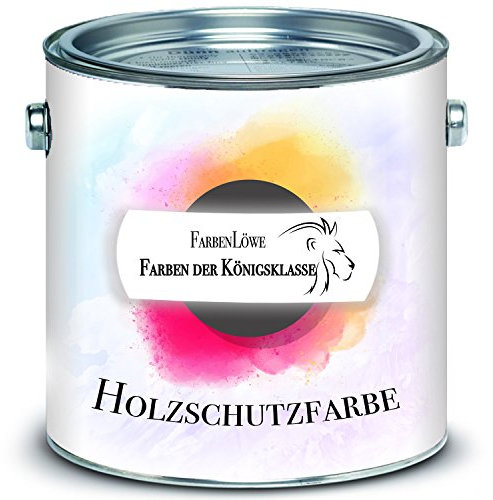 FARBENLÖWE Holzschutzfarbe in seidenmatt - wetterbeständige, hochdeckende & schnelltrocknende Wetterschutzfarbe mit dauerhaftem Langzeitschutz, Holzschutz und Holzpflege in Einem (1 L, Rotbraun)