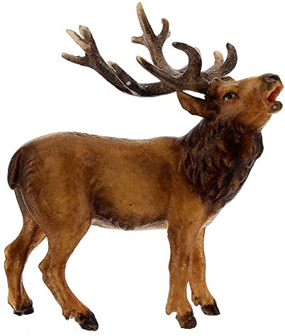 Hirsch für Krippe Grödnertal Holz Mod. Kostner 9.5cm