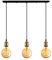 iDEGU 3-flammig Vintage Pendelleuchte, Retro Edison Hängelampe Metall LED Pendellampe Hängeleuchte mit E27 Lampenfassung Deckenfassung Lampe Sockel Fassung - Messing