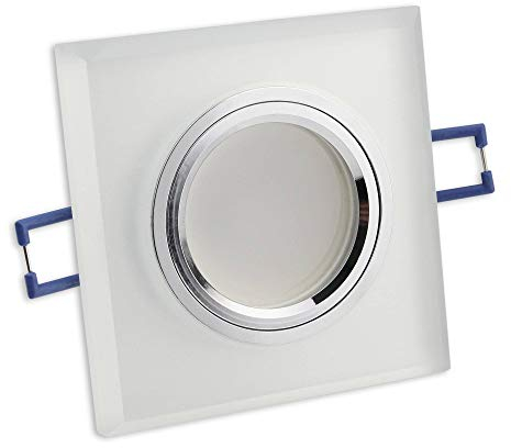 LED Einbaustrahler matt - eckig aus Glas 7 Watt kaltweiß 230V - GU10 Einbauleuchte 60mm Bohrloch Einbau-Spot Decken-Strahler Deckeneinbaustrahler Deckeneinbauleuchte Einbauleuchte Leuchte