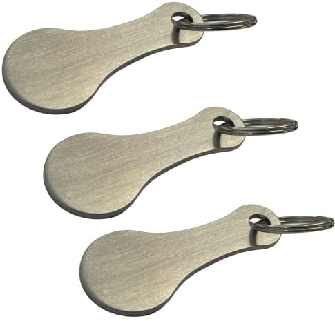 WIENS3D Einkaufswagenlöser Edelstahl 3er Set Sofort abziehbarer Einkaufswagenchip Einkaufswagen Schlüsselanhänger Einkaufswagenchip Einkaufschip