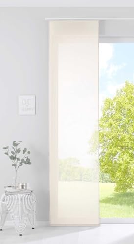 Gardinenbox Schiebegardine »Nizza« Baumwoll-Voile Halbvoile HxB 245x60 cm Creme Transparent Flächenvorhang mit Paneelwagen und Beschwerungsstange, 2019032