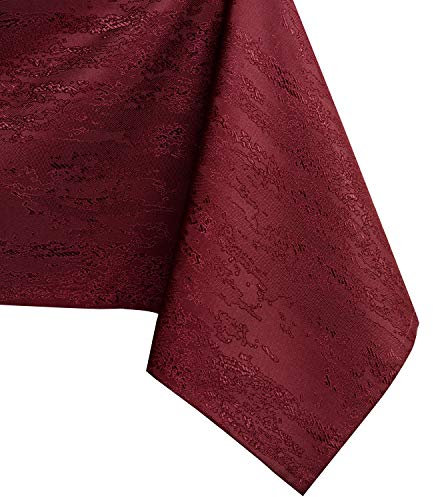 AmeliaHome Tischdecke oval 120x160 cm Tischtuch Tafeldecke Fleckschutz Lotuseffekt Abwaschbar Wasserabweisend Ornament Vesta Bordeaux