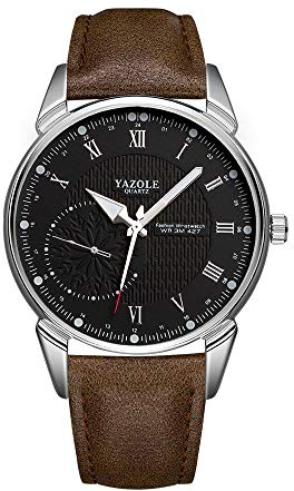 MICGIGI Herren/Damen Beiläufig Utra-dünn Uhr Analog Quarz Armbanduhr mit Leder Armband
