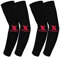 2XK-NOV 2 Paar Unisize Hochwertige Rutschfeste Kompressions Armstulpen für Männer und Frauen, UPF50+, Gaming Arm Sleeves, Volleyball Armschoner (Logo Schwarz)