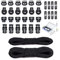 42 Pcs Cord Locks End Spring Toggle Stopper Zipper Pull Ends Fastener Buttons with 18 Yard Elastic Bungee Cord Stretch String for Drawstring, Shoelaces, Pants, Backpack, Bags, Luggage, DIY Crafting