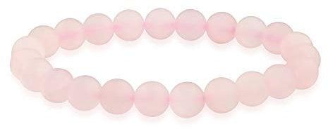 Bling Jewelry Halbedelstein Matt Rosa Rosenquarz Runde Perlenkugel 8MM Stapel Stretch Armband Für Frauen Männer Teenager Unisex