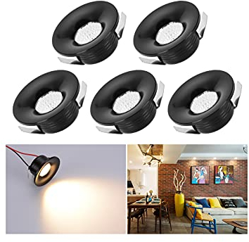 Midore Mini LED Einbaustrahler 3W, Aluminium LED Spots Schwenkbar 5 Stück Deckeneinbaustrahler mit Transformator 230V Klein COB Downlights deckenspots für Schrank Küche Wohnzimmer