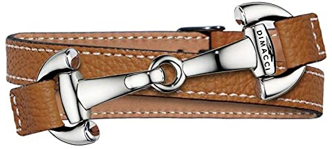 DIMACCI ARMBAND - ALBA (Cognac + Edelstahl)