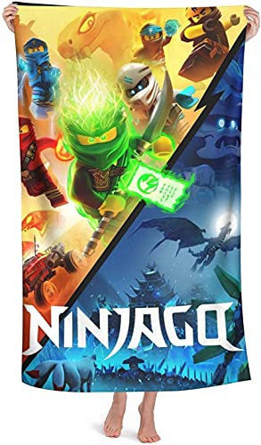 NICHIYOBI NinJago Strandtücher 3D-Digitaldruck Badetücher,modischer Auftritt,Reisetuch,Weich und lichtbeständig (1,90cmx180cm)