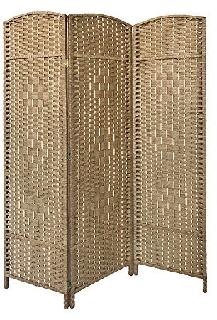 Natural 3 Panel Wicker Room Divider Hand Made Privacy Screen Living Room Separator Partition