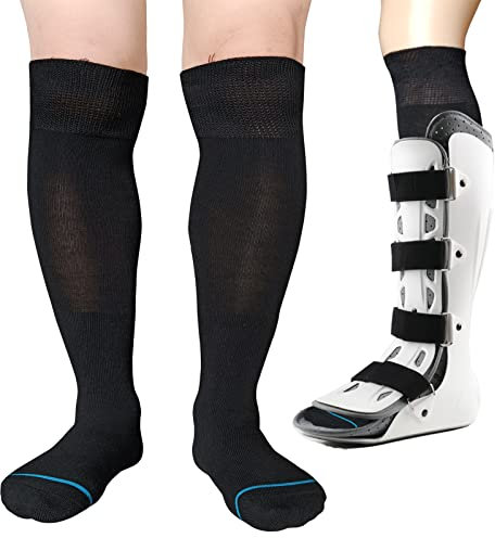 Calcetines de repuesto para botas de caminar para botas ortopédicas, calcetines de tubo para caminantes de cámaras de aire y botas de fractura, funda quirúrgica para zapatos fundidos, 2 pares