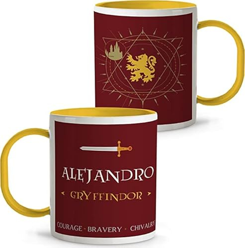 LolaPix Taza Infantil. Taza Personalizada Nombre. Taza Mago. Tazas Infantiles plástico. 330ml. Varios diseños. Gryffindor