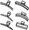 6 Pezzi Mollette per Capelli Grandi per Donne Ragazze Metallo Grandi Capelli Artiglio Clip Antiscivolo Forte Tenuta Fermagli per Capelli Mezzaluna Forcina per Capelli Spessi e Sottili Accessori (Nero)