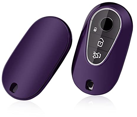 GAFAT M-ercedes-Benz C-Klasse W206/GLC X254/S-Klasse W223 /EQE/EQS 2021-2025 Schlüssel Hülle Schutzhülle, Autofernbedienungen Schutzhülle, TPU Kieselgel Autoschlüssel (Lila)