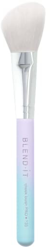 BLEND IT - Make-up Pinsel I Cheek Blush PRO 135 Rougepinsel I Mischung aus Synthetikhaar und Ziegenhaar I Holzgriff I Messingkappe I Langlebig I Violet Sunset