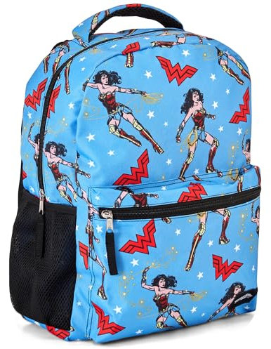 Wonder Woman Superhelden-Rucksack – Diana Prince – DC Comics Schulbüchertasche, Hell, blau, Einheitsgröße, Modern
