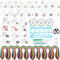 Woohome 48 Stück Papier Quilling Kits, Quilling Papier Schablonen Papier Quilling Zeichnungen Papers Pattens Manuscript Paper and Werkzeuge Herstellen für Dekorative Karte, Wandkunst