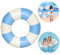 Schwimmreifen Erwachsene,Retro Gestreifter Aufblasbar Schwimmring Donut, PVC Schwimming Ring Erwachsene, Sommer Schwimmende Wasserspielzeug Dauerhafter Cooler Schwimmring für Pool Sandstrand Party