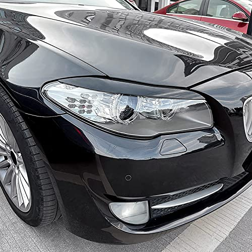 NOVSKI 2Stück Autoscheinwerfer-Augenbrauen-Zubehör für BMW 5 Series F10 F11 2011-2014 Scheinwerferblenden Schutz und Dekoration Ersatz.,A-Gloss Black