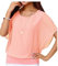Yommay Chemisiers d'été élégants et décontractés en mousseline de soie pour femme T-shirts à manches courtes, rose clair, XXL
