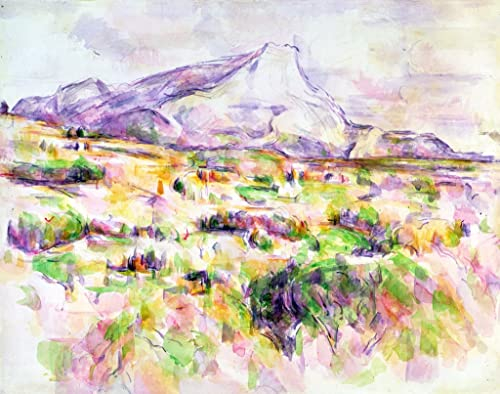 MSTECO Leinwanddruck Und Poster Wandkunst Bild Reproduktion Mont Sainte-victoire Aus Les Lauves von Paul Cézanne für Wohnkultur 60x90cm