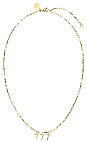 Purelei® Angel Numbers 777 Kette Damen (Gold) – Halskette Damen aus langlebigem Edelstahl – Wasserfeste Kette – 40-45 cm Länge verstellbar – Halskette für deinen individuellen Look
