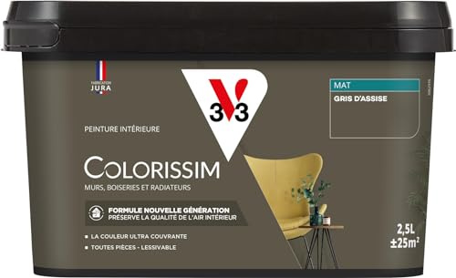 V33 Peinture multi-supports Colorissim® Gris d'assise Mat 2,5L