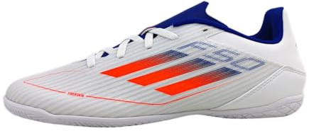 adidas Unisex F50 Club Football Boots Indoor, Cloud White/Solar red/Lucid Blue, 7 UK