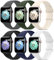 AMSKY 6 Stück Silikon Sport Armbänder Kompatibel mit Apple Watch Armband 44mm 40mm 46mm 42mm 41mm 45mm 38mm 49mm Damen Herren, Weiche Band Kompatibel mit iWatch Armband Se Ultra 10 9 8 7 6 5 4 3 2 1