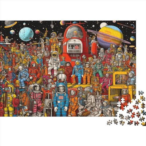 Puzzle Für Erwachsene, 1000-teilige Puzzles Für Jugendliche Smackman Where Is Waldo Style People Astronauts Familie, Herausfordernde Spiele, Unterhaltung, Spielzeug, Geschenke, Heimdekoration, Ungelös