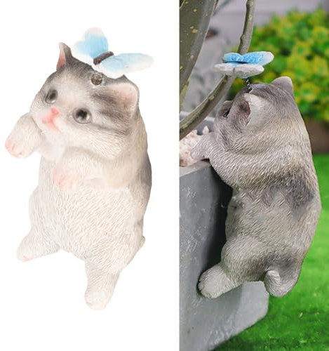 NLDGR Planter Pot Hanger Decorations, Creative Hanging Resin Cat Flower Pot,Miniature Garden and Terrarium Flower Pot and Vase Hugger Ornaments(BS38017)