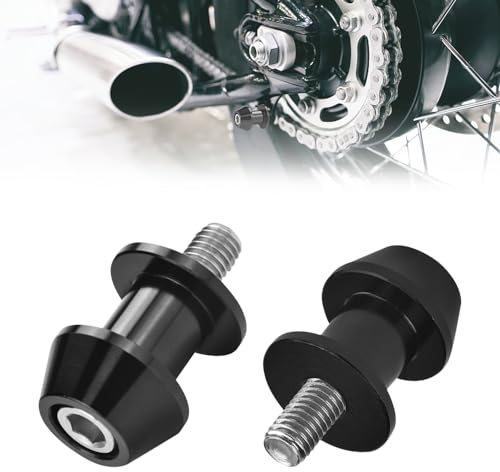 CAREDGO 2 Stück Bobbins Motorrad Prismabuchsen M8 Racingadapter Schwingenadapter Aluminium Ständeraufnahme Bobbins Schwingenschutz Montageständer Schwarz M8 Bobbins Aufnahme für Motorräder