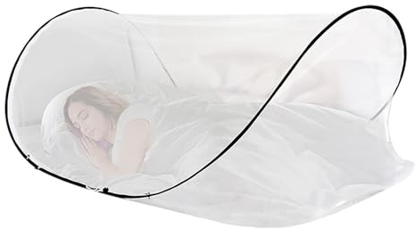 Tienda con mosquitera Pop-up, cortina con mosquitera de viaje portátil, cortina con mosquitera de red Pop-up, gran mosquitera plegable, red para saco de dormir sin instalación, cortina con red de