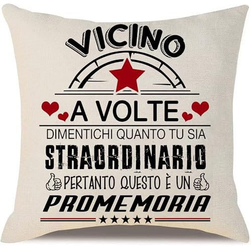 Tu sia straordinario Regalo ispiratore per il Vicino di casa Uomo Promemoria Copricuscino per il vicino di casa Compleanno Regalo di Natale (vicino)