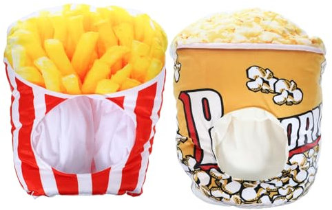 CAXUSD 1 Set 2 Stück Haustier Transformationshut Partyhut Kostümhut Pommes Frites Kappe Lustiger Hut Requisite Hut Für Party Popcorn Hut