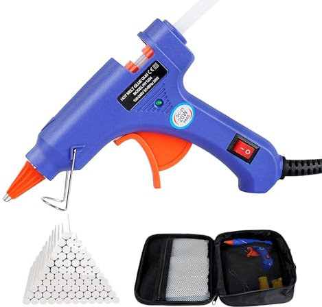 ilauke Pistolet à Colle Chaude avec Sac à Outils,Pistolet Colle Chaude avec 60 Bâtons Chauffrage Rapide et 2 Manchons en Silicone pour École,Bricolage,Travaux Manuels,Réparations Rapides,Artisanat