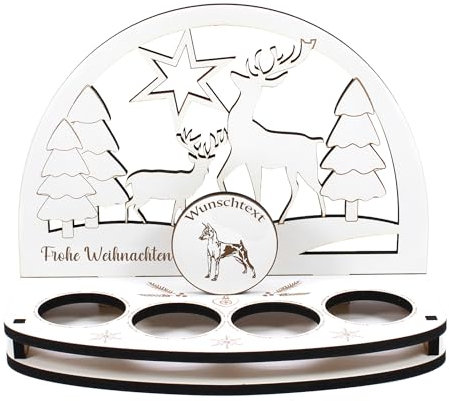 Dekolando Deko Schwibbogen Teelichthalter Zwergpinscher Mini Pinscher Personalisiert Weihnachten Weihnachtsdekoration Adventskranz Lichterbogen Kerzenbogen Schmuckbogen Adventslicht