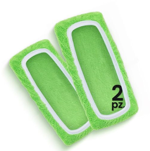 HOUSY Panni Cattura Polvere compatibili con Swiffer Mop - Cuffiette in Spugna Microfibra per Scopa Lavapavimenti (2 Pezzi Verdi, Unica)
