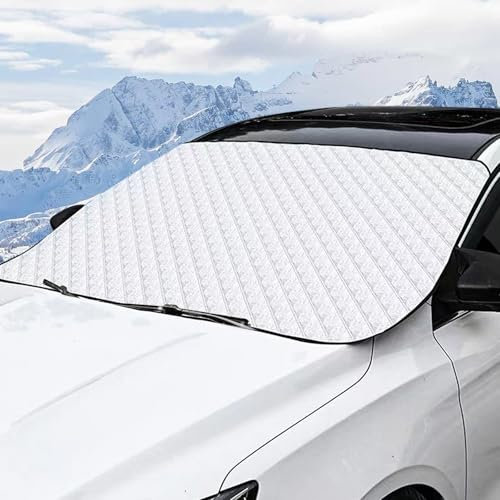 140 x101 cm Frontscheibenabdeckung Auto Winter, Auto Scheibenabdeckung, Windschutzscheibenabdeckung, Universal Faltbare Auto Frontscheibe Wasserdicht für Gegen Schnee, Frost, Staub-Das dünne Modell