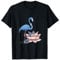 Amerika Lotus Flagge Perlen und Chucks Blue Flamingo 47 T-Shirt