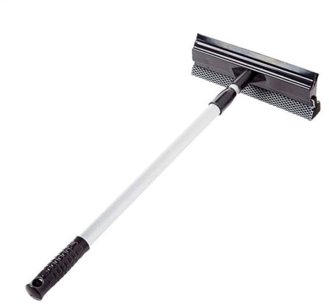 Escobilla limpiacristales telescópica para limpiar cristales con limpiador de microfibra | Rascador de ventanas de doble cara | Herramienta de limpieza de ventanas | Escobilla de ducha de baño para