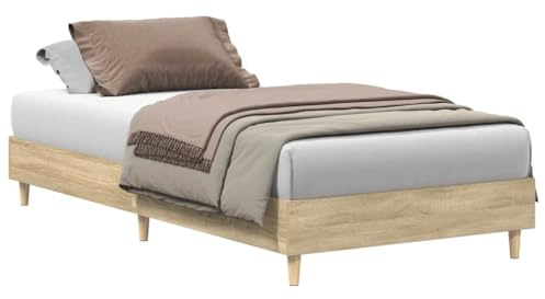 vidaXL Bettgestell ohne Matratze Sonoma-Eiche 90x200 cm Holzwerkstoff